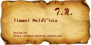 Timmel Melánia névjegykártya